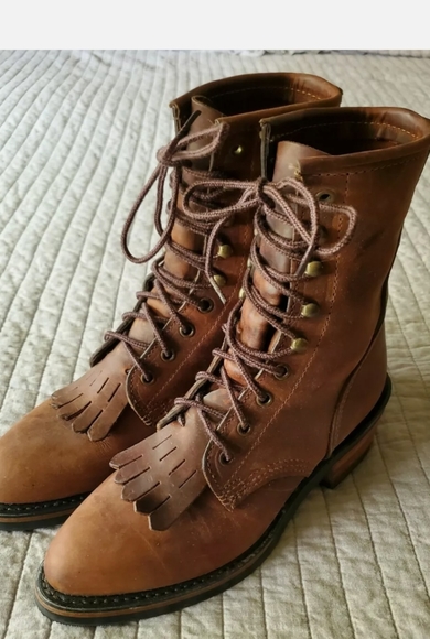 Durango Rust Lace Up Brown Leather Boot $140 - Picture 5 of 12